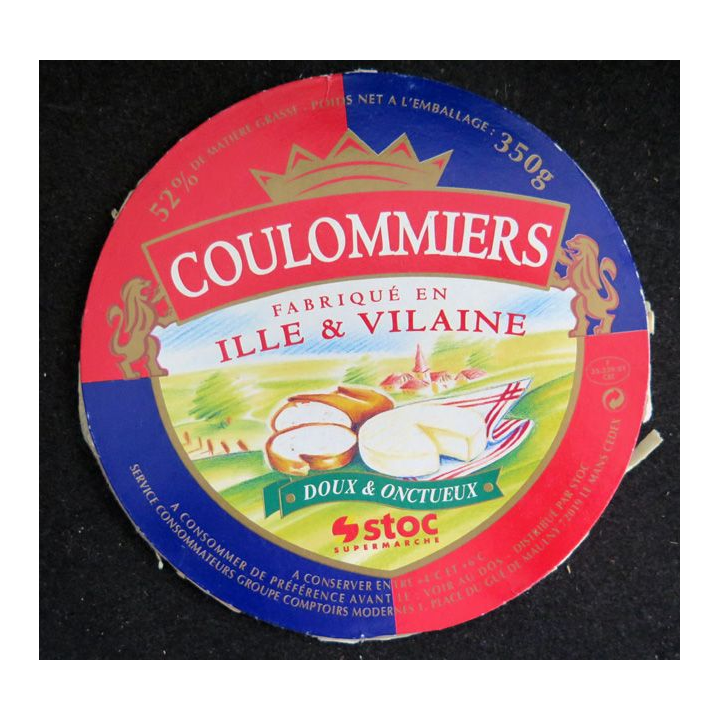 Dessus de boite de fromage Coulommiers