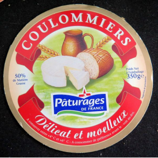 Dessus de boite de fromage Coulommiers