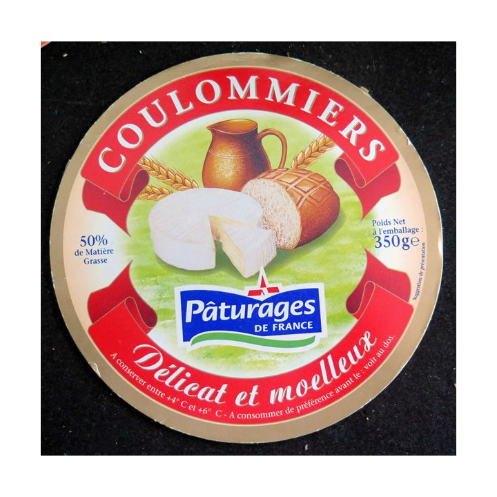 Dessus de boite de fromage Coulommiers