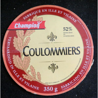 Dessus de boite de fromage Coulommiers