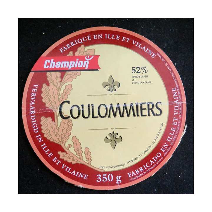 Dessus de boite de fromage Coulommiers