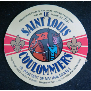 Dessus de boite de fromage Coulommiers Saint Louis
