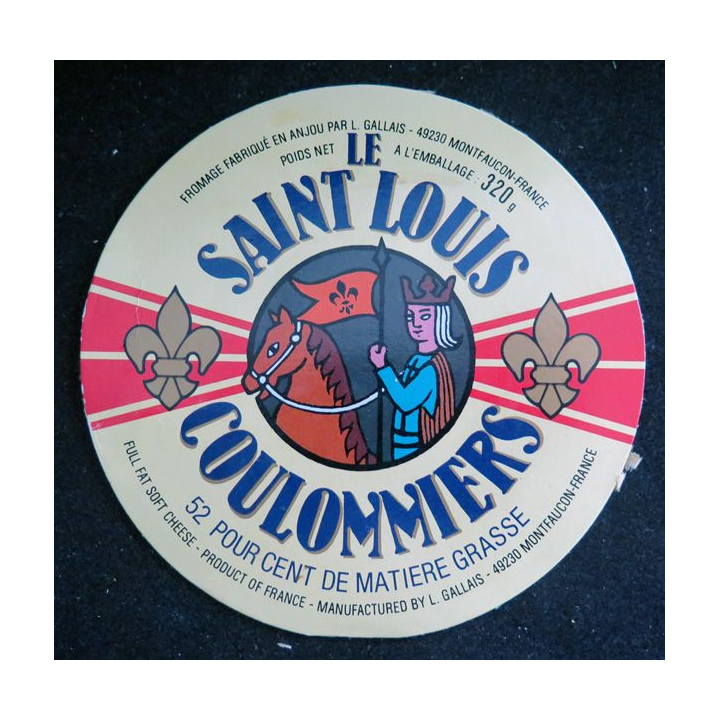 Dessus de boite de fromage Coulommiers Saint Louis