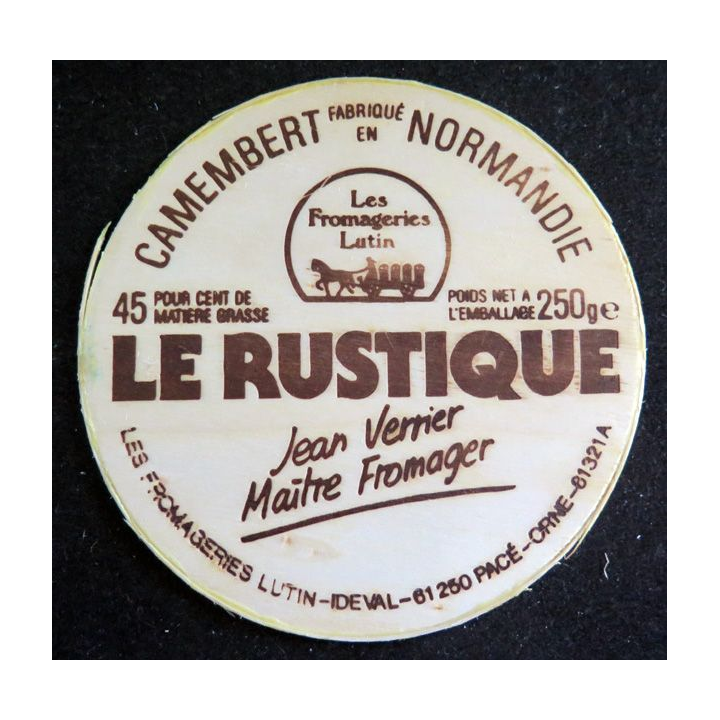 Dessus de boite de fromage Camembert Le Rustique