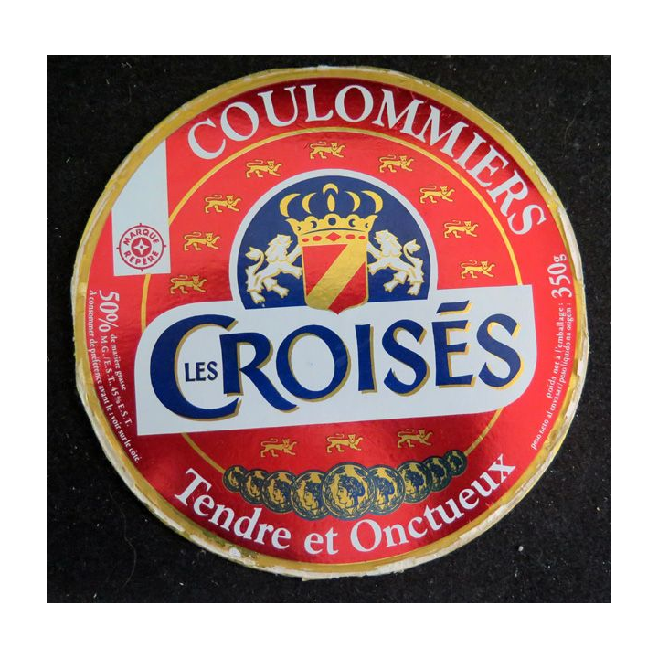 Dessus de boite de fromage Coulommiers Les Croisés