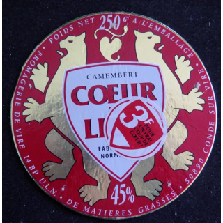 Dessus de boite de fromage Coeur de Lion