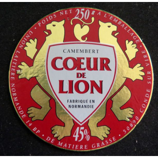 Dessus de boite de fromage Coeur de Lion