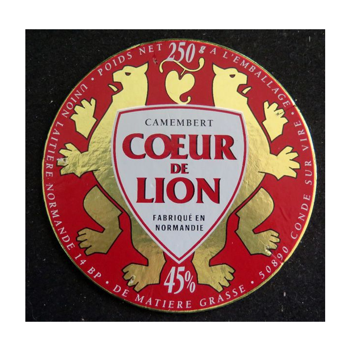 Dessus de boite de fromage Coeur de Lion