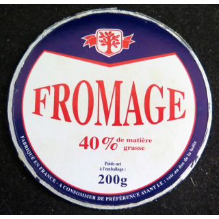 Dessus de boite de fromage