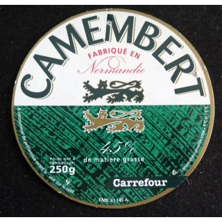 Dessus de boite de fromage Camembert