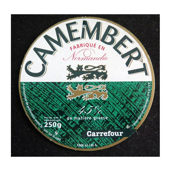 Dessus de boite de fromage Camembert