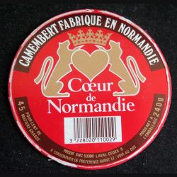 Dessus de boite de fromage Camembert Coeur de Normandie