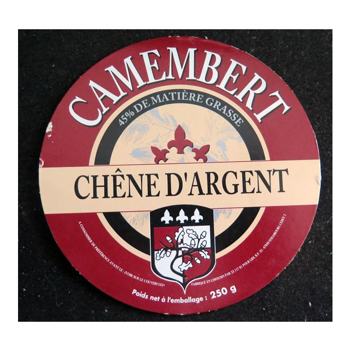 Dessus de boite de fromage Camembert Chêne d'Argent