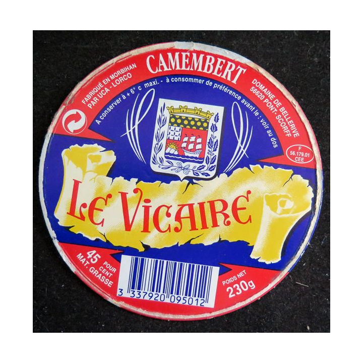 Dessus de boite de fromage Camembert Le Vicaire