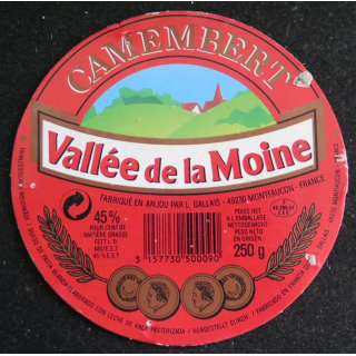 Dessus de boite de fromage Camembert Vallée de la Moine
