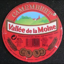 Dessus de boite de fromage Camembert Vallée de la Moine