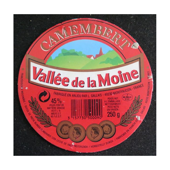 Dessus de boite de fromage Camembert Vallée de la Moine