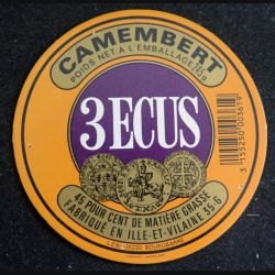 Dessus de boite de fromage Camembert 3 écus