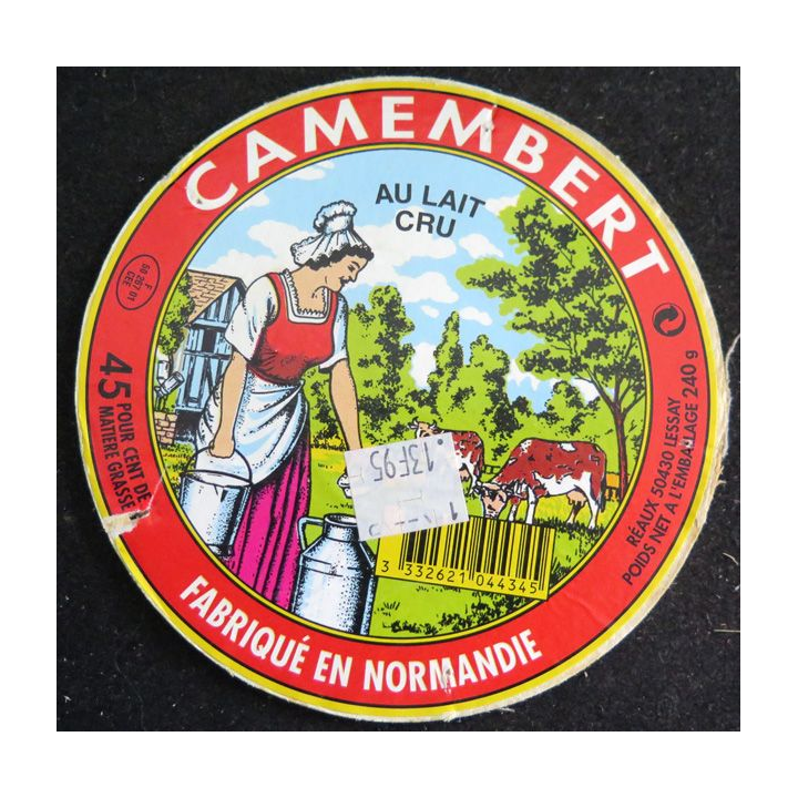 Dessus de boite de fromage Camembert