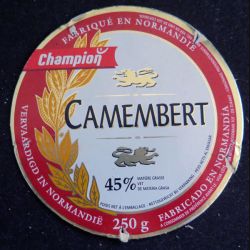 Dessus de boite de fromage Camembert
