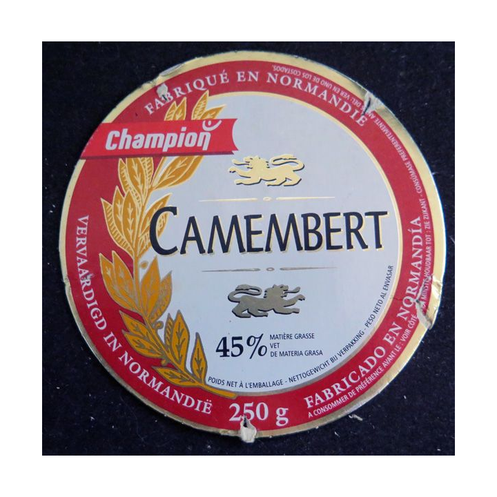Dessus de boite de fromage Camembert