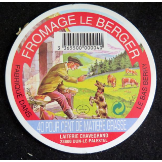 Dessus de boite de fromage Le Berger