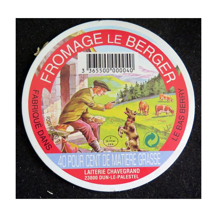 Dessus de boite de fromage Le Berger