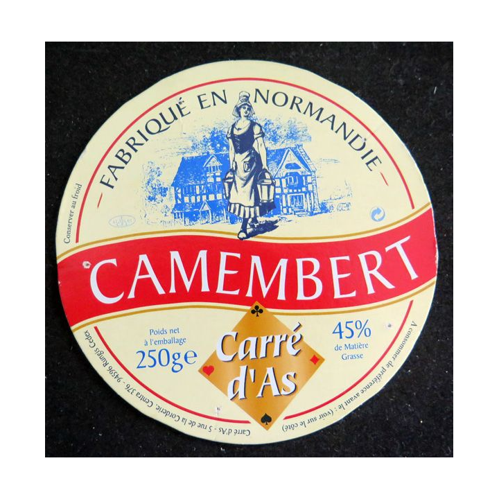 Dessus de boite de fromage Camembert