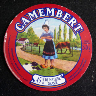 Dessus de boite de fromage Camembert