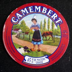 Dessus de boite de fromage Camembert