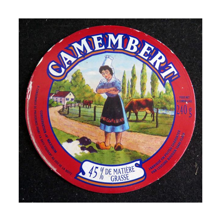 Dessus de boite de fromage Camembert