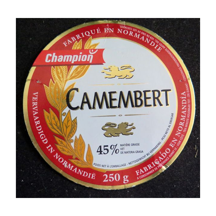 Dessus de boite de fromage Camembert