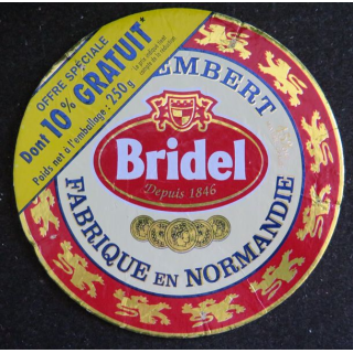 Dessus de boite de fromage Camembert Bridel