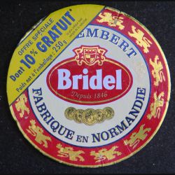 Dessus de boite de fromage Camembert Bridel