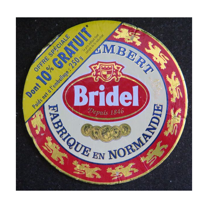 Dessus de boite de fromage Camembert Bridel