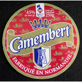 Dessus de boite de fromage Camembert