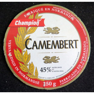 Dessus de boite de fromage Camembert
