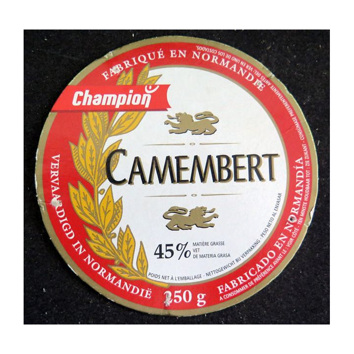 Dessus de boite de fromage Camembert