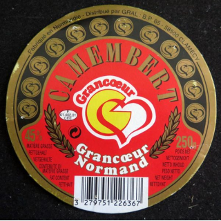 Dessus de boite de fromage Camembert