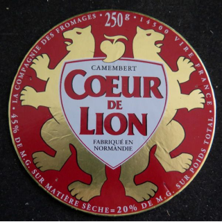 Dessus de boite de fromage Coeur de Lion