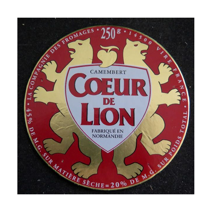Dessus de boite de fromage Coeur de Lion