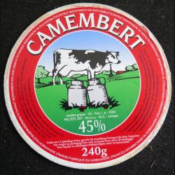 Dessus de boite de fromage Camembert