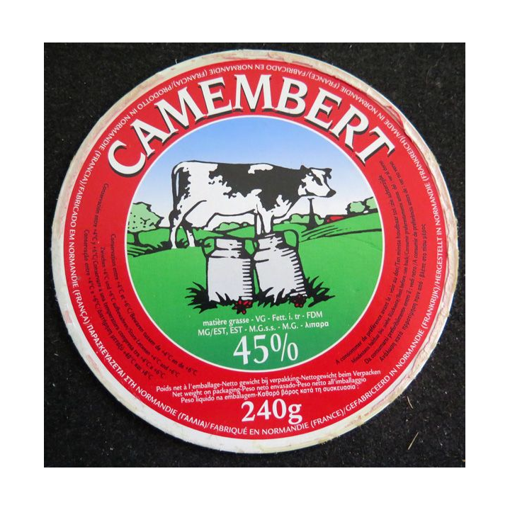 Dessus de boite de fromage Camembert