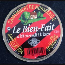 Dessus de boite de fromage Camembert Le Bien Fait
