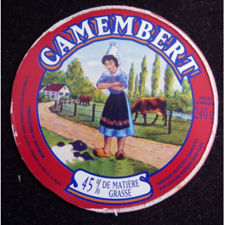 Dessus de boite de fromage Camembert