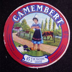 Dessus de boite de fromage Camembert