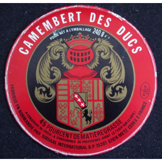 Dessus de boite de fromage Camembert des Ducs