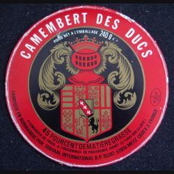Dessus de boite de fromage Camembert des Ducs