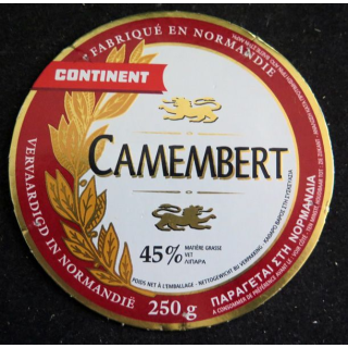 Dessus de boite de fromage Camembert