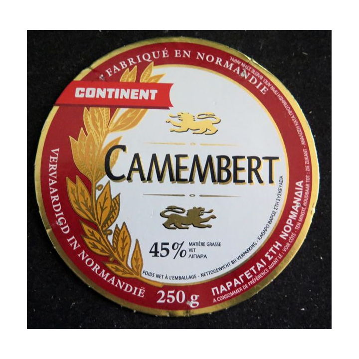 Dessus de boite de fromage Camembert